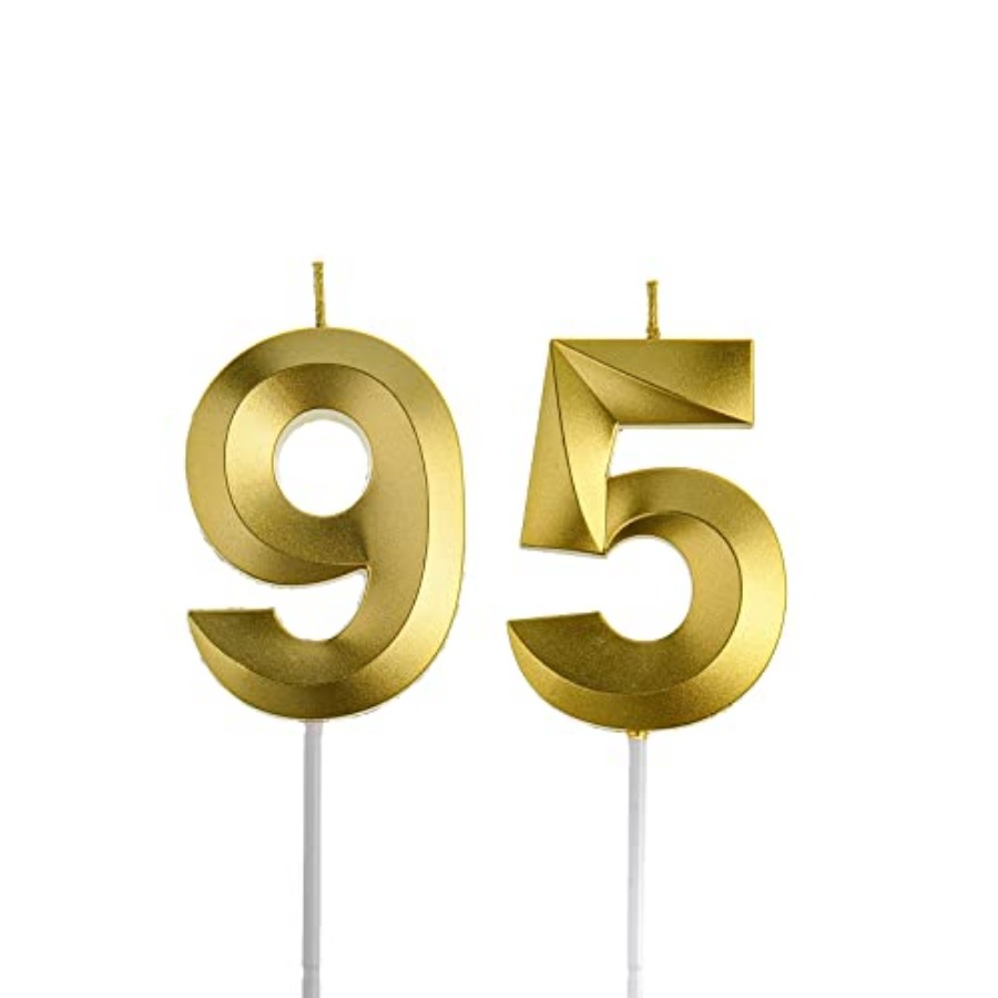 Home Decor Gold - Gold 95th and 59th Birthday Candles,