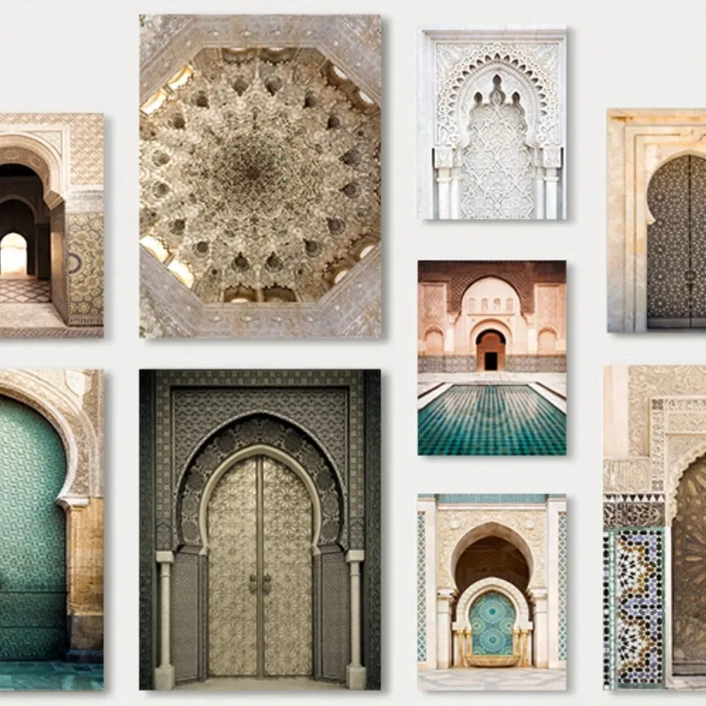 Home Decor Minimal - Morocco Door Arabic with Frame Architecture