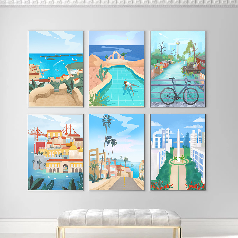 Home Decor Locations - Nordic World Famous Travel Location Art