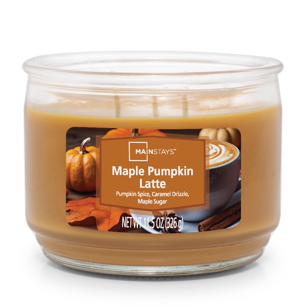 Home Decor Glass - Maple Pumpkin Latte Scented Triple Wick