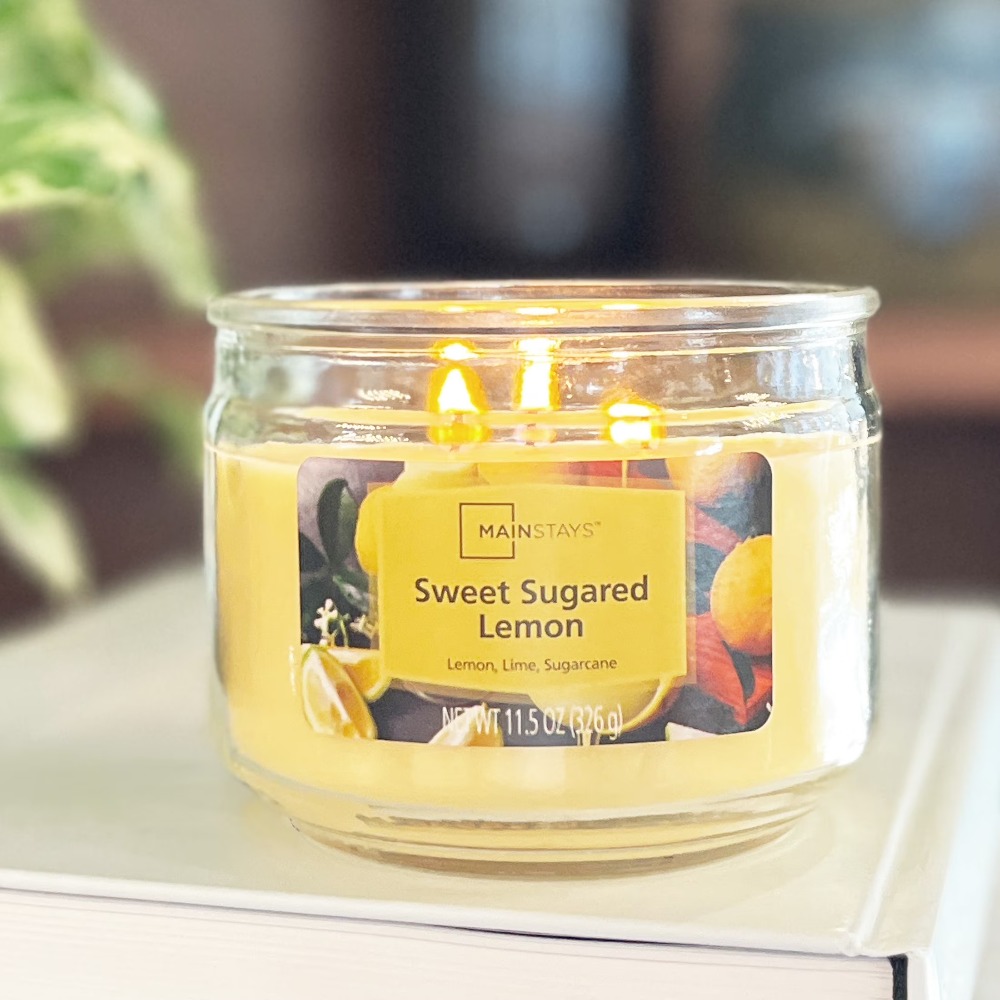 Home Decor Glass - Sweet Sugared Lemon Scented Glass Jar