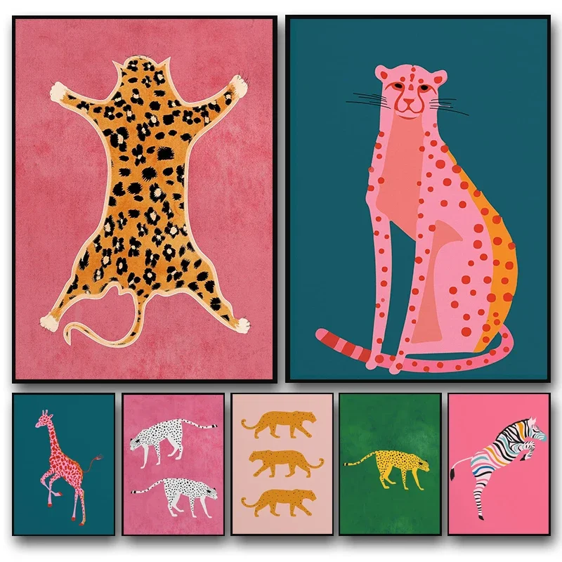 Home Decor Minimal - Abstract Tiger Leopard Giraffe Zebra Wall