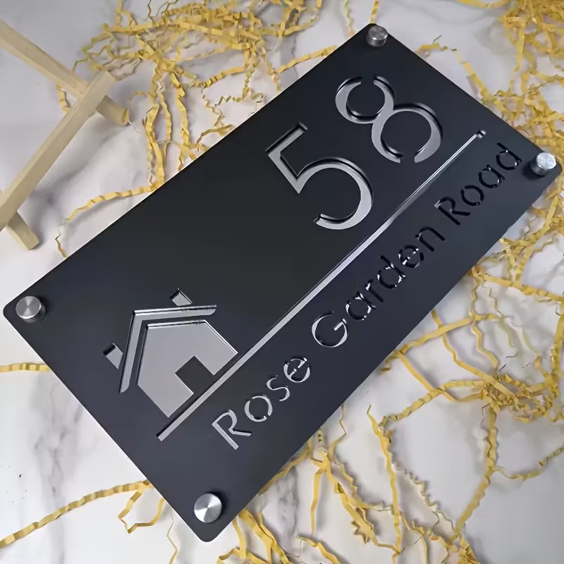 Home Decor Unique - 1pc Custom Number&Text Cute House Acrylic