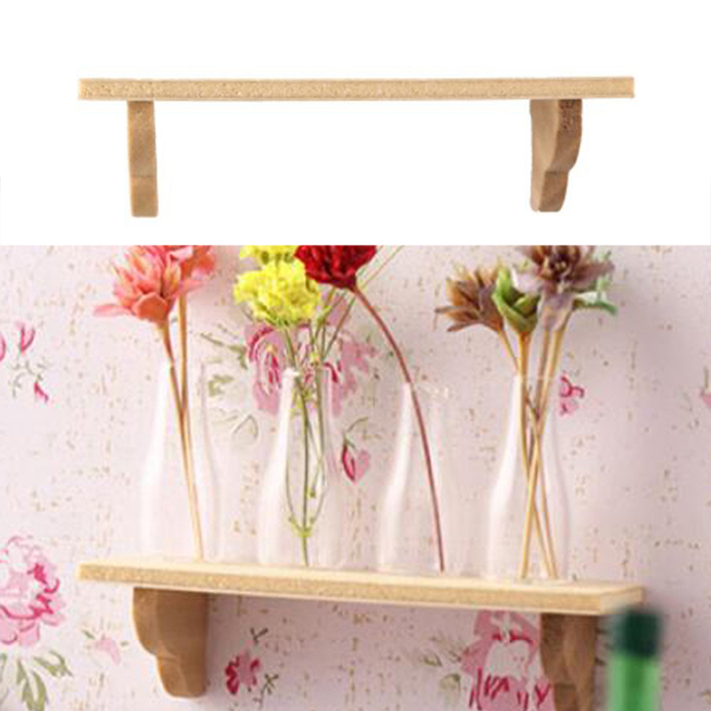 Home Decor Deals - 1pcs 1:12 Dollhouse Wood Wall Shelf