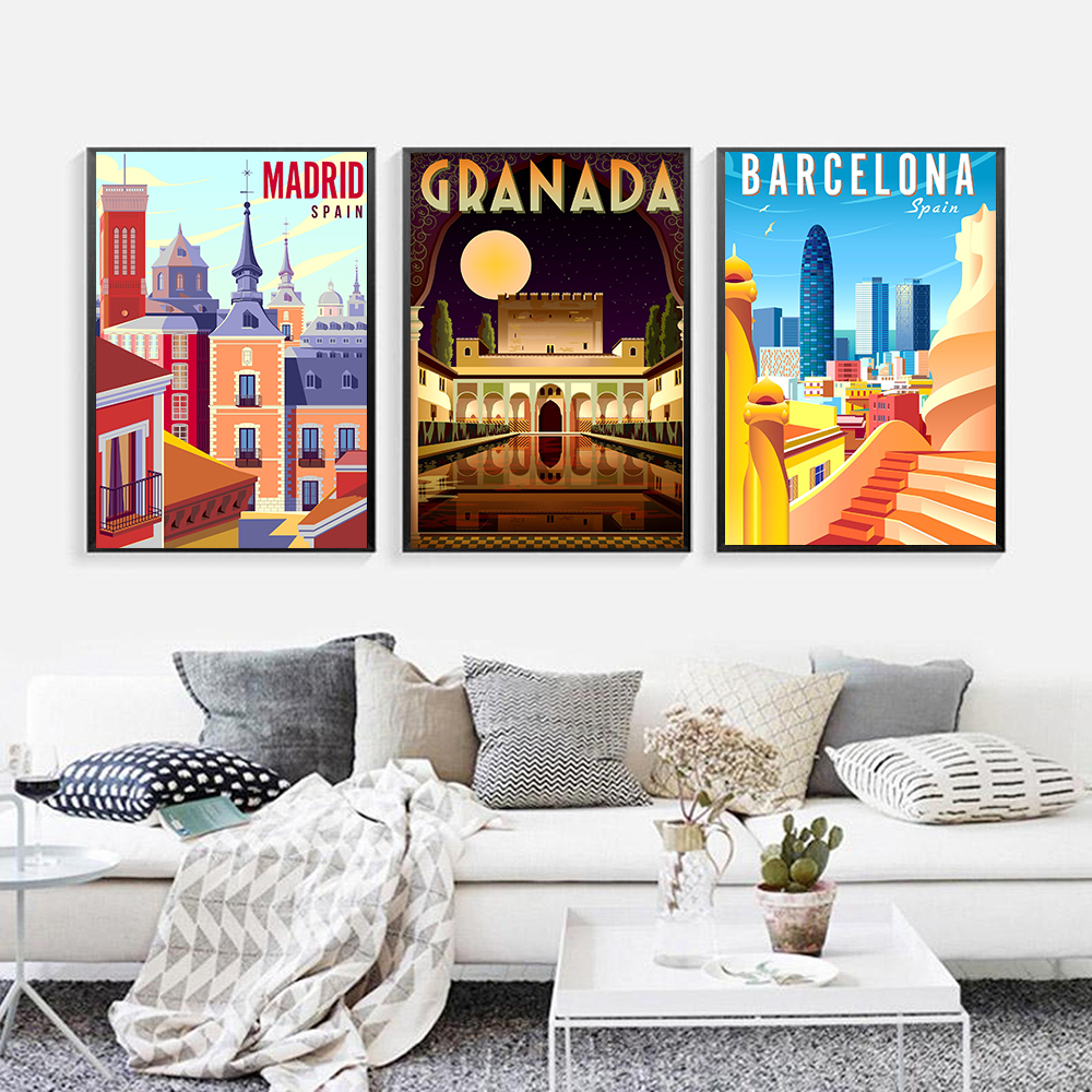 Home Decor Locations - Nordic World Famous Travel Location Art