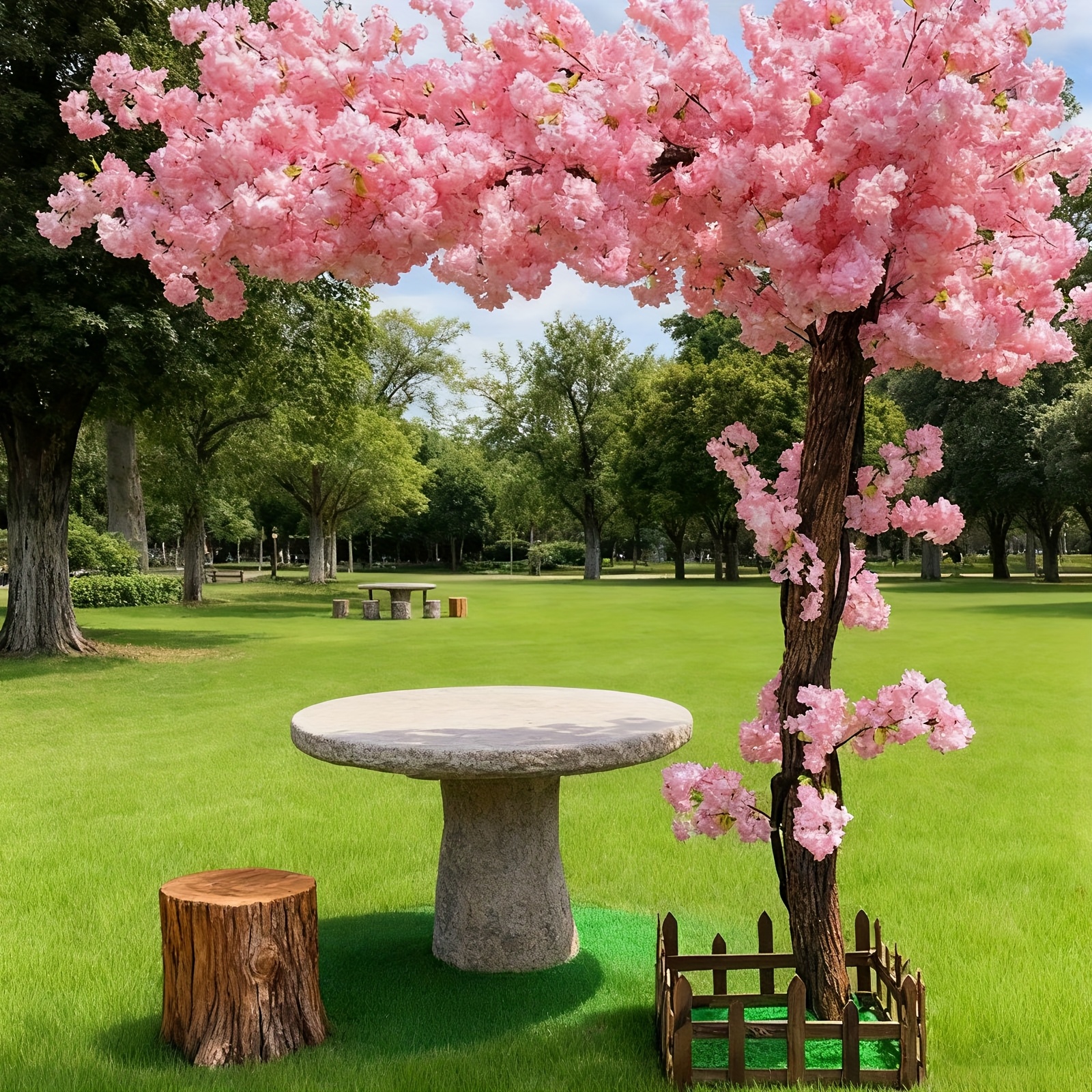 Home Decor Outdoor - Artificial Cherry Blossom Tree, Handmade Light