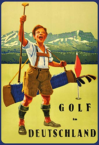 Germany Home Decor - Golf in Germany Theme Metal Tin