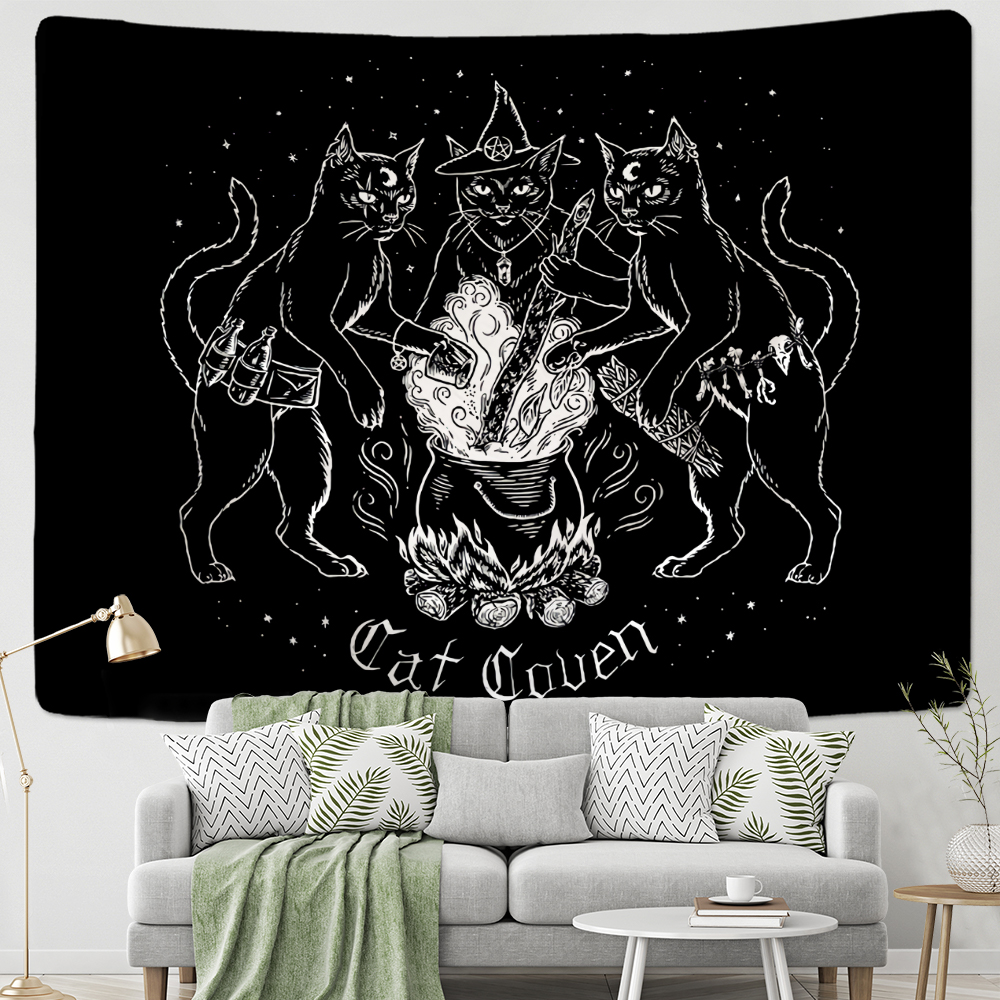 Home Decor Brand - Cat Mysterious Divination Witchcraft Tapestry Wall