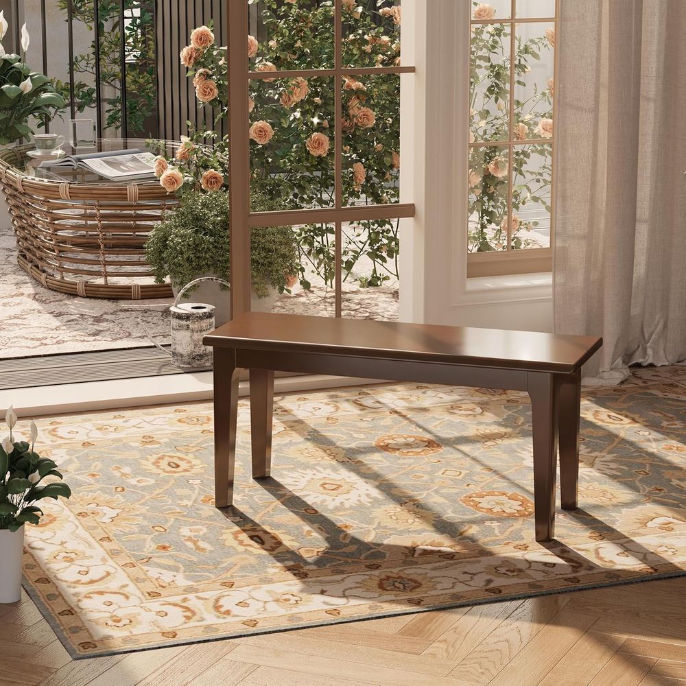 Home Decor Outdoor - Solid Oak Wood Bench - Entryway,