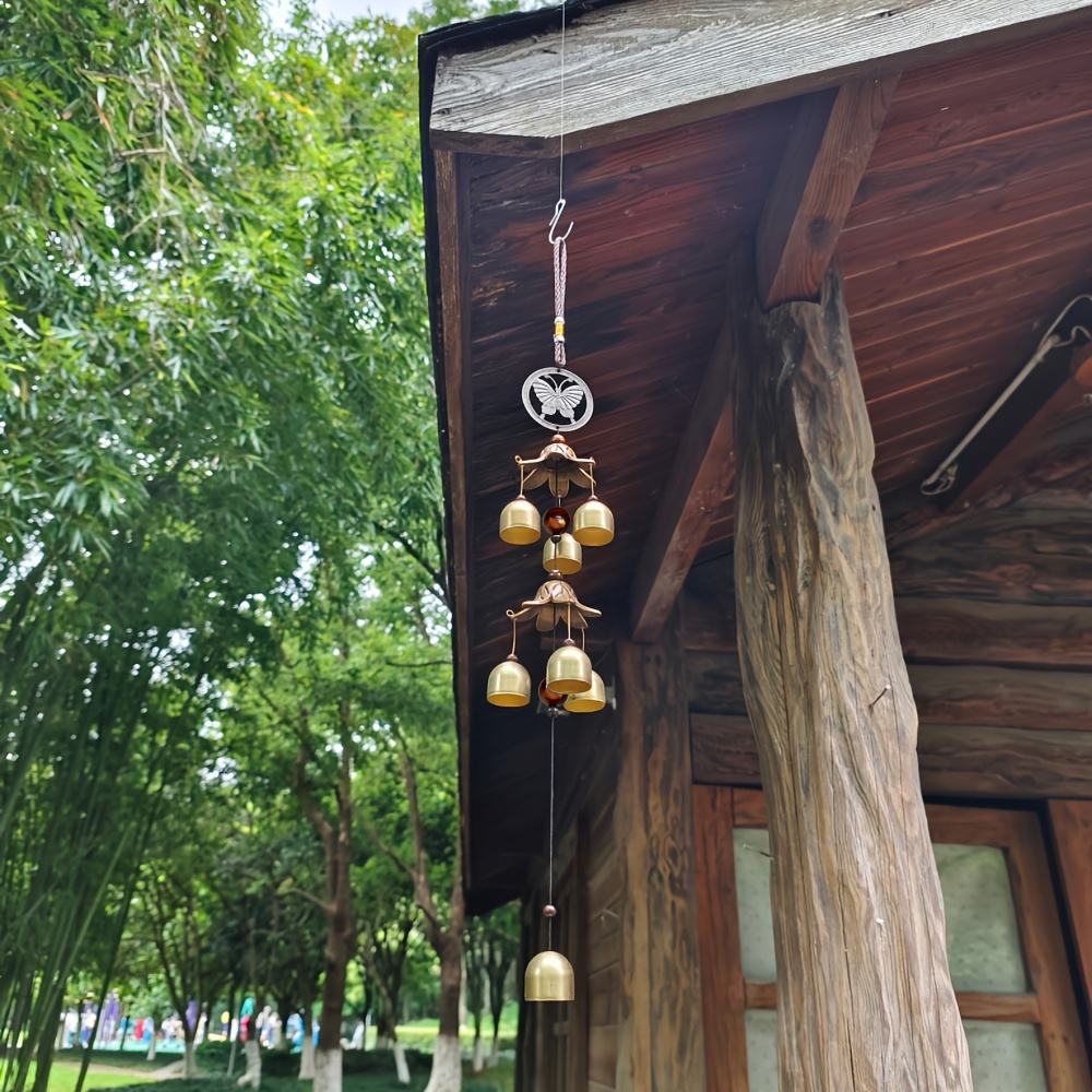 Boho Wind Chimes - Double Metal Bell Pendant Wind Chime,
