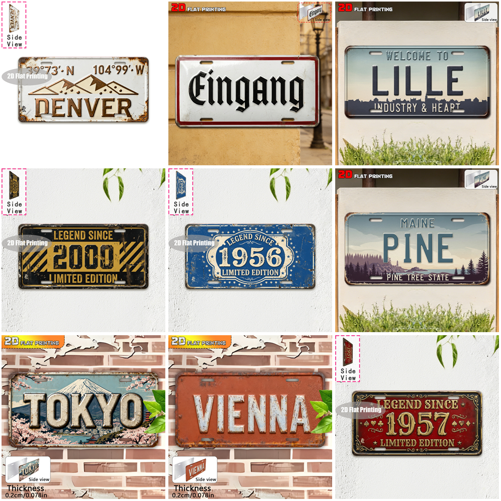Home Decor Locations - Vintage City Location Number Print License
