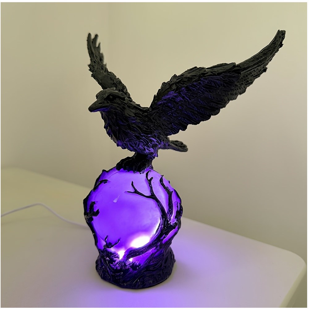 Home Decor Outdoor - Mysterious Raven Moonlight Lamp – Gothic-Style