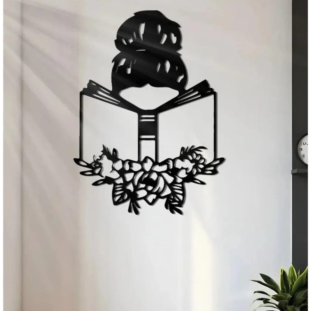 Home Decor Brand - Brand Woman Reading Iron Wall Art