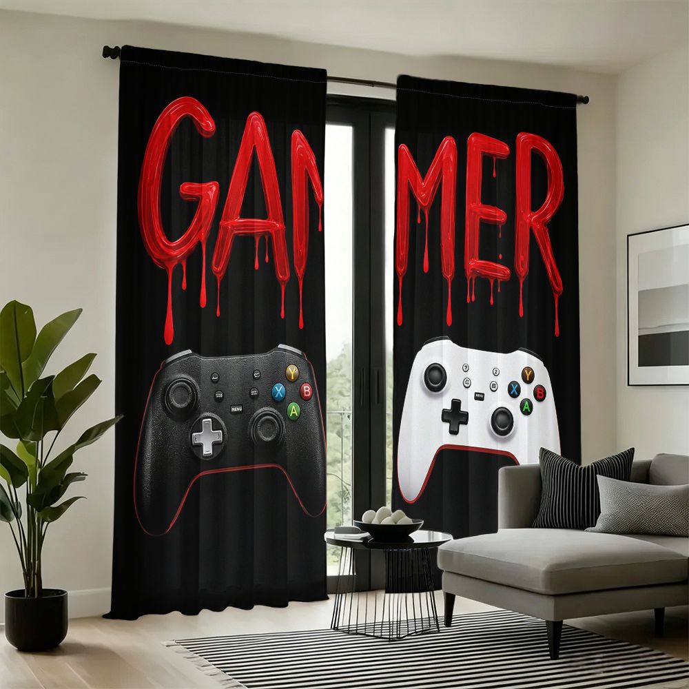 Gamer Curtains Black Video Gam - Home Decor Youtube Videos 리뷰 및 가격