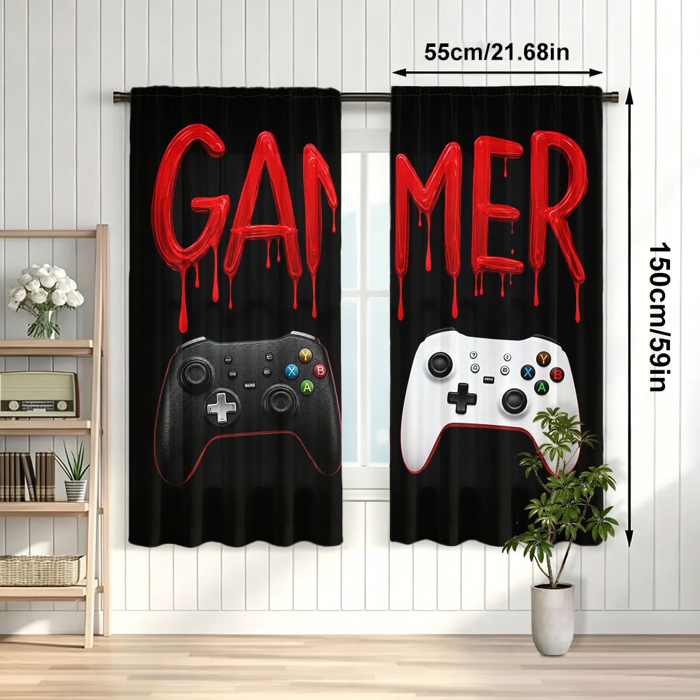 Gamer Curtains Black Video Gam - Home Decor Youtube Videos 리뷰 및 가격