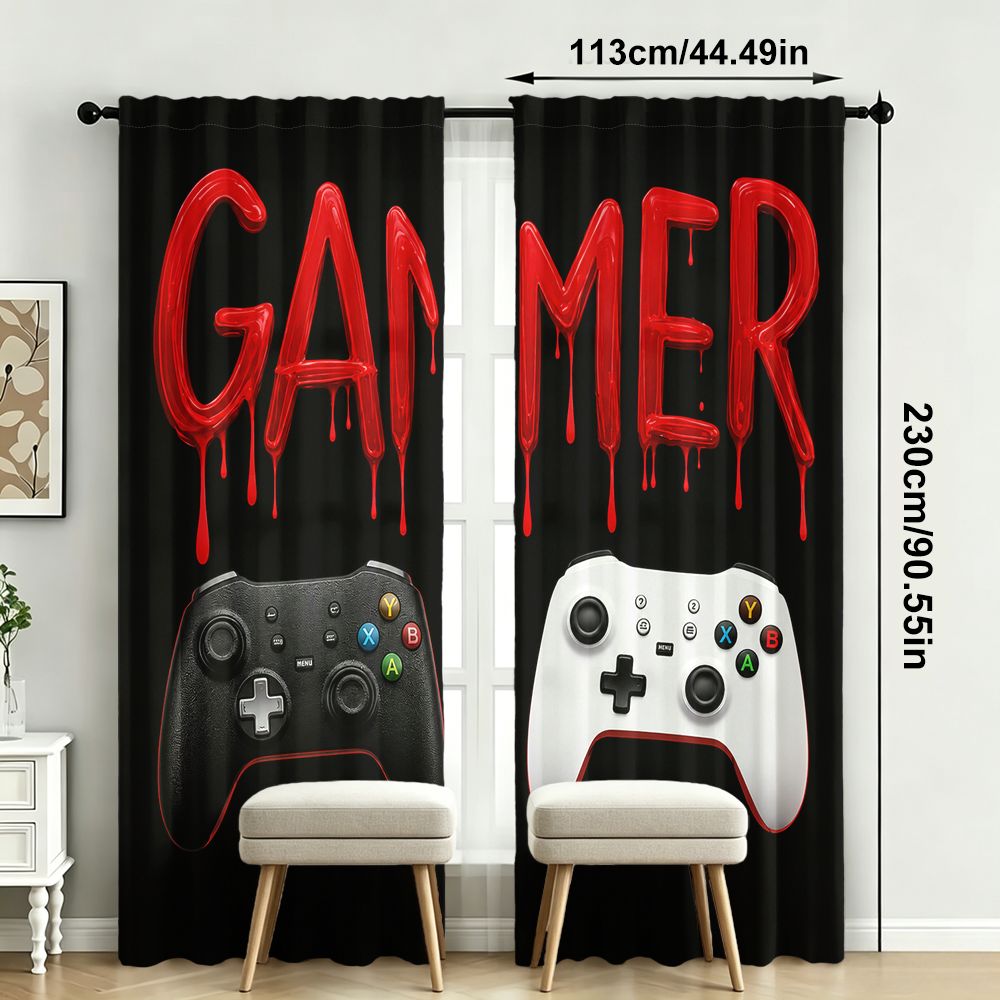 Gamer Curtains Black Video Gam - Home Decor Youtube Videos 리뷰 및 가격
