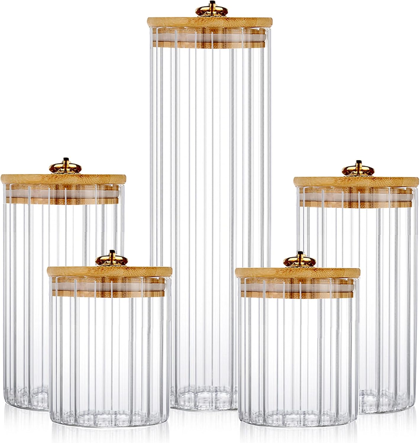 Glass Storage Jars Set of 5, D - Home Decor Glass 리뷰 및 가격