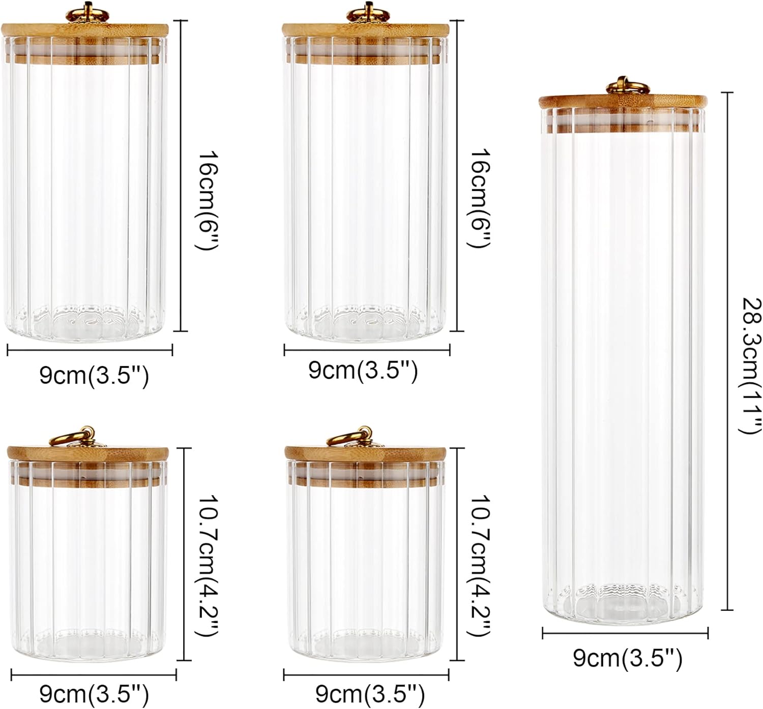 Glass Storage Jars Set of 5, D - Home Decor Glass 리뷰 및 가격