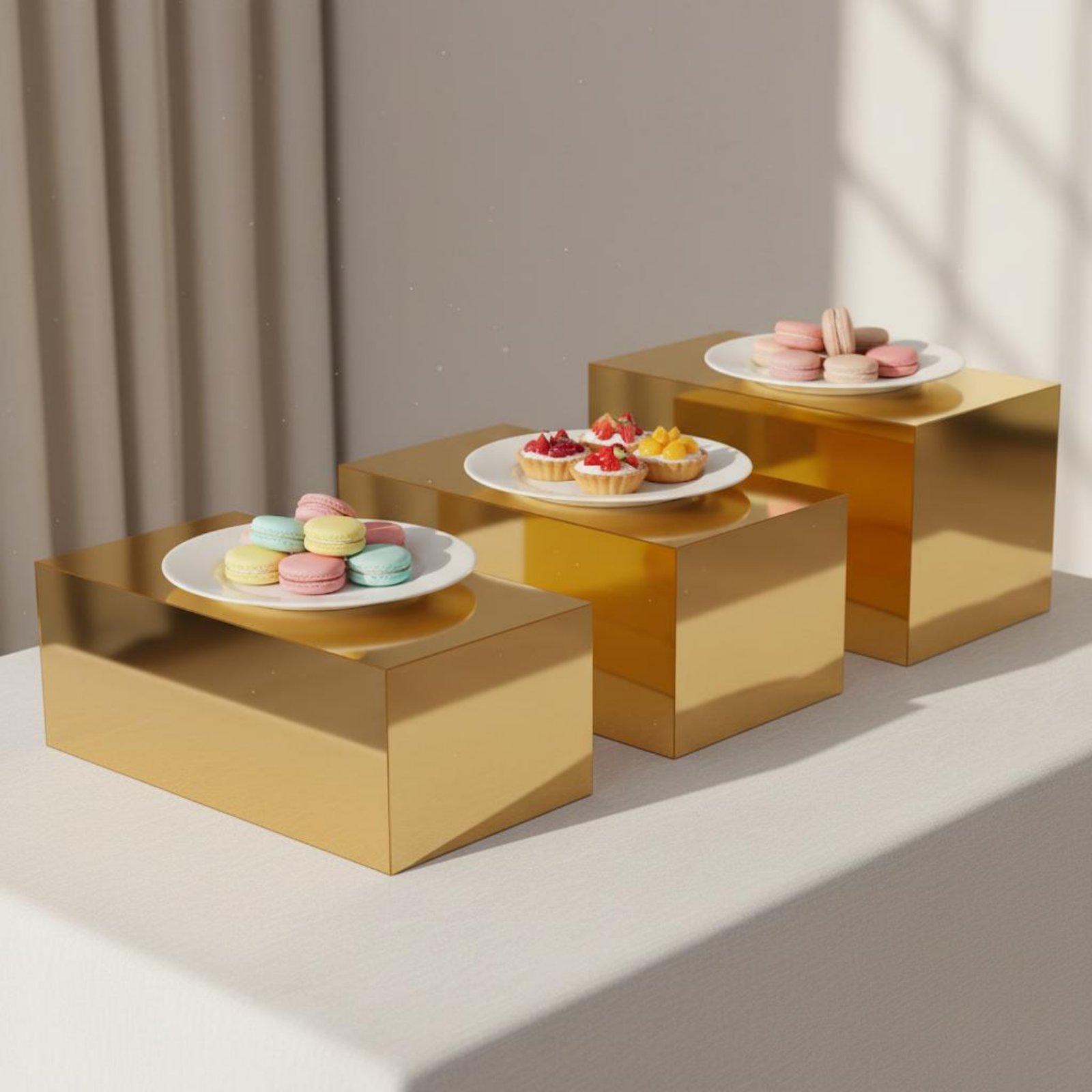 3 Pieces Gold Acrylic Display  - Home Decor Gold 리뷰 및 가격