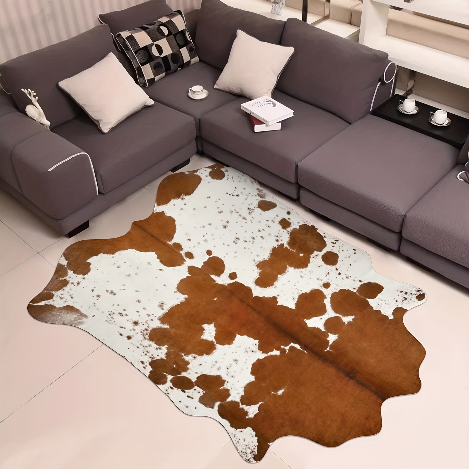 Faux Cowhide Rug – 6.2 x 5.2 f - Cowhide Rug Faux 리뷰 및 가격