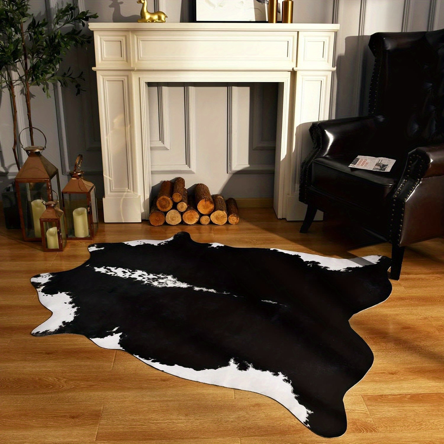 Faux Cowhide Rug – 6.2 x 5.2 f - Cowhide Rug Faux 리뷰 및 가격
