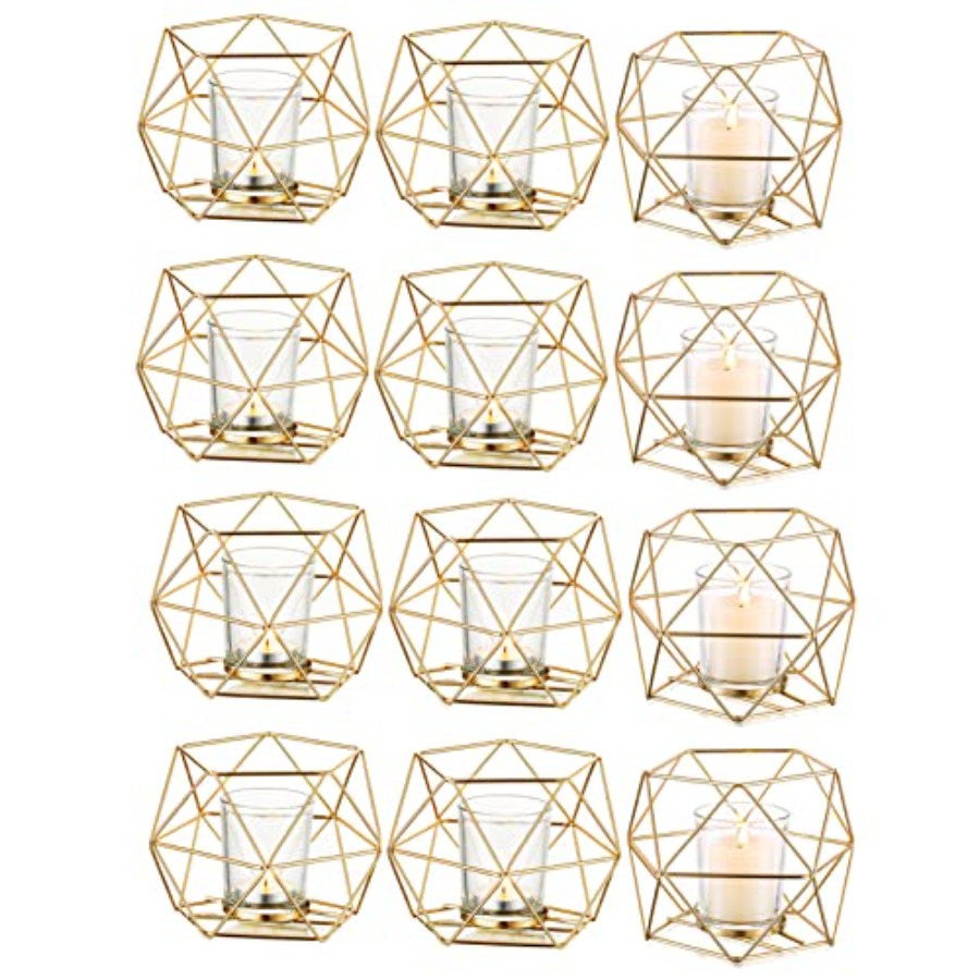 Geometric Tealight Candle Hold - Home Decor Gold 리뷰 및 가격