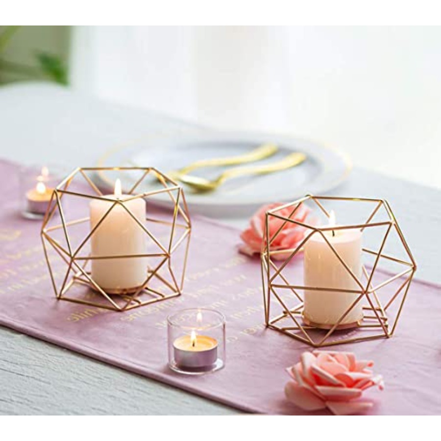 Geometric Tealight Candle Hold - Home Decor Gold 리뷰 및 가격