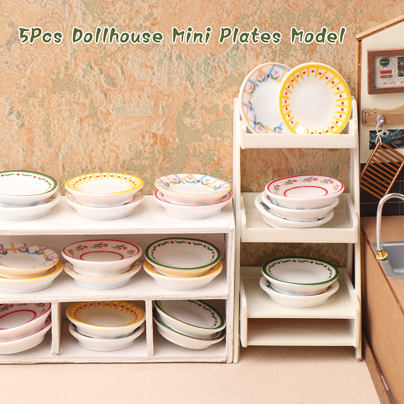 5Pcs 1/12 Dollhouse Mini Plate - Home Decor Kitchen 리뷰 및 가격
