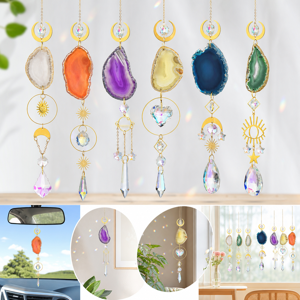 Agate Suncatcher Crystal Sun C - Boho Wind Chimes 리뷰 및 가격