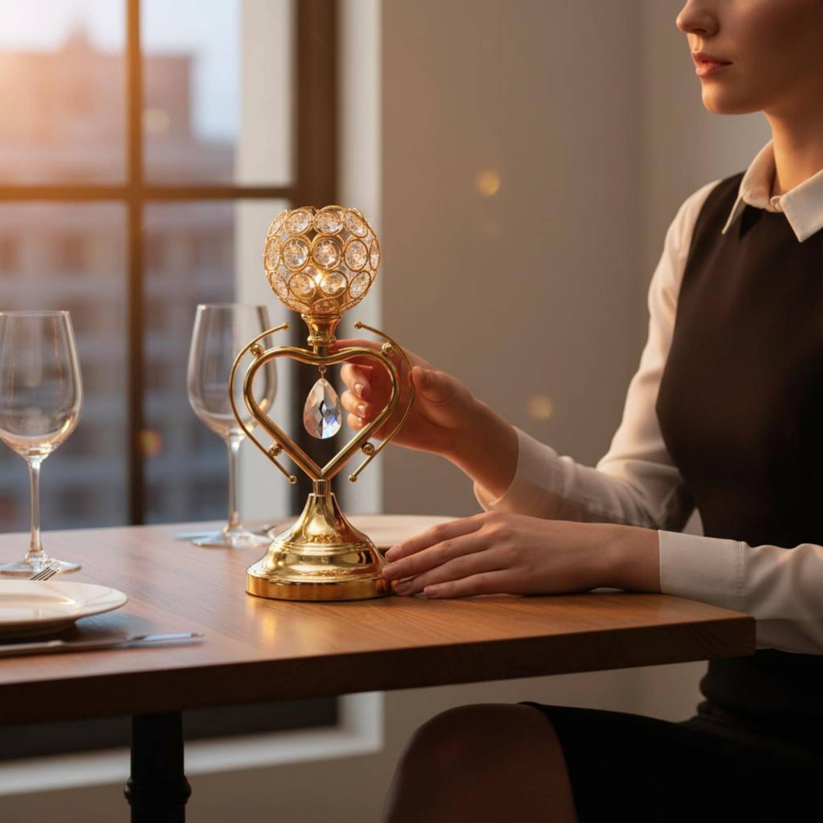 Gold Heart Candle Holder Roman - Home Decor Gold 리뷰 및 가격