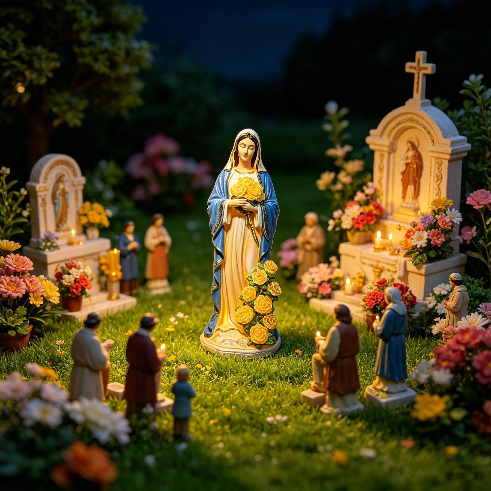 Virgin Mary Solar Statue Garde - Home Decor Outdoor 리뷰 및 가격