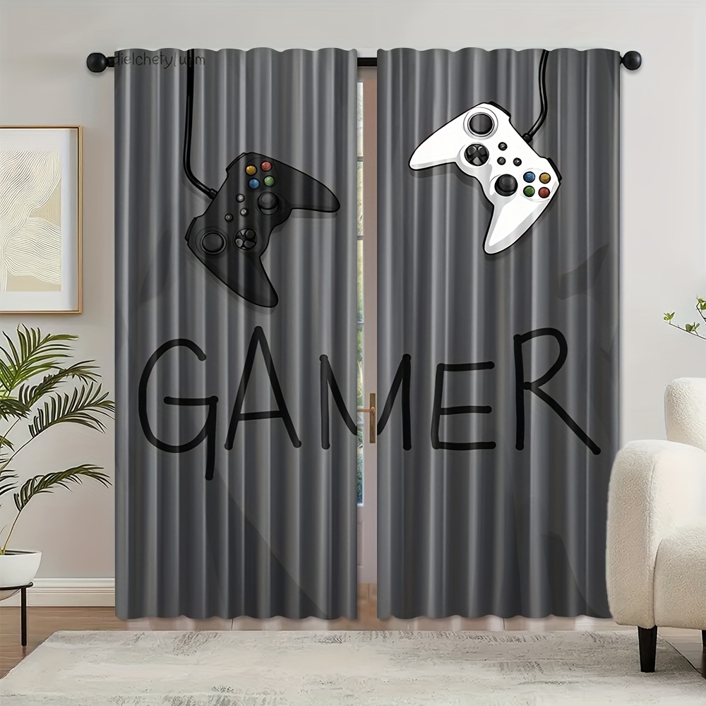 Gamer Text Controller Curtains - Home Decor Youtube Videos 리뷰 및 가격