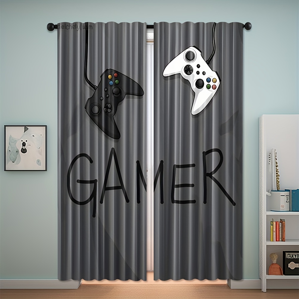 Gamer Text Controller Curtains - Home Decor Youtube Videos 리뷰 및 가격