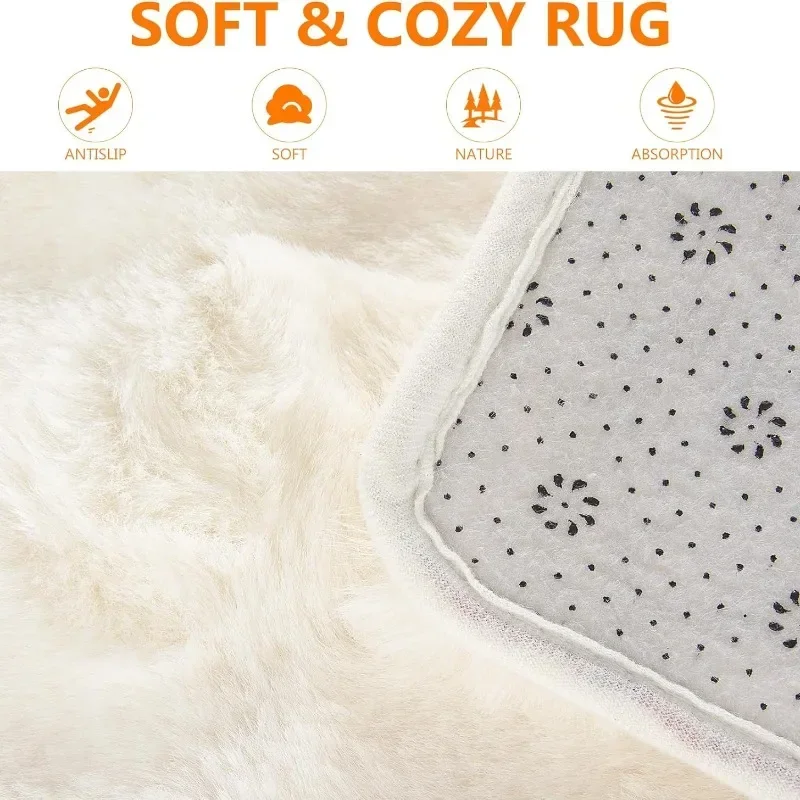 Fluffy Faux Rabbit Fur Carpet  - Cowhide Rug Faux 리뷰 및 가격