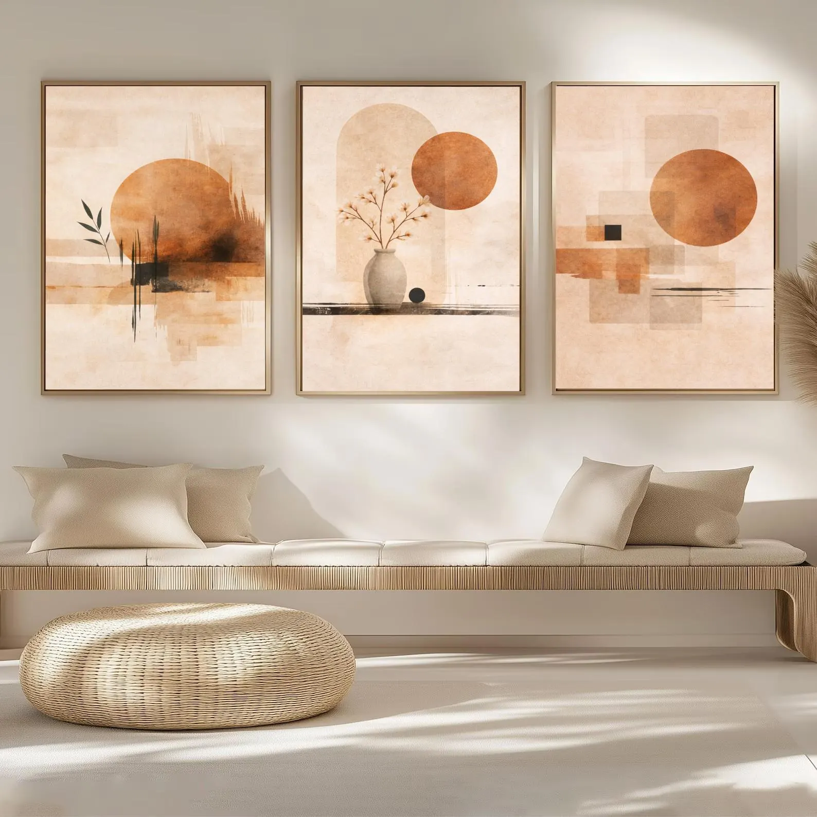 3PCS  Neutral Abstract Sun Pos - Home Decor Minimal 리뷰 및 가격