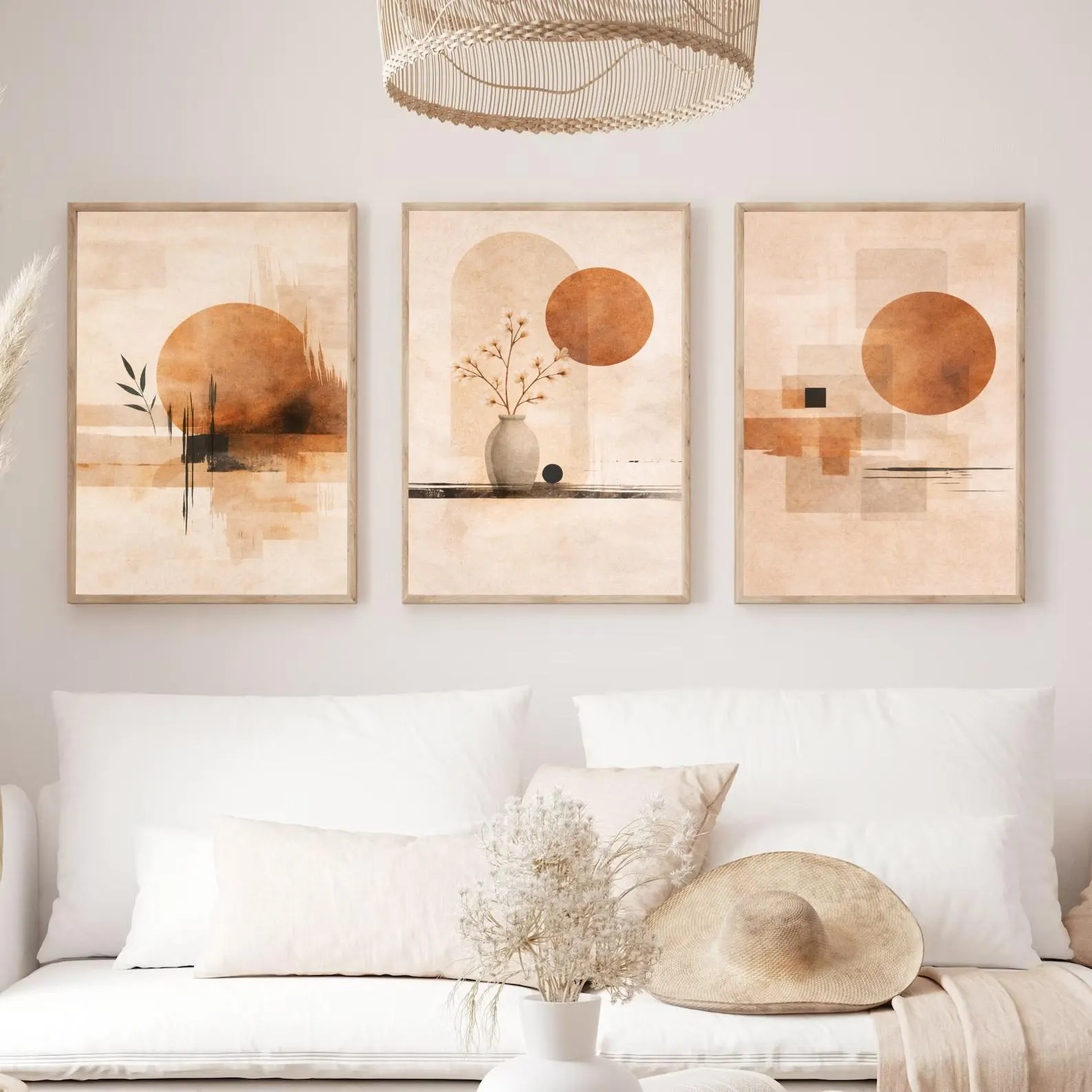 3PCS  Neutral Abstract Sun Pos - Home Decor Minimal 리뷰 및 가격