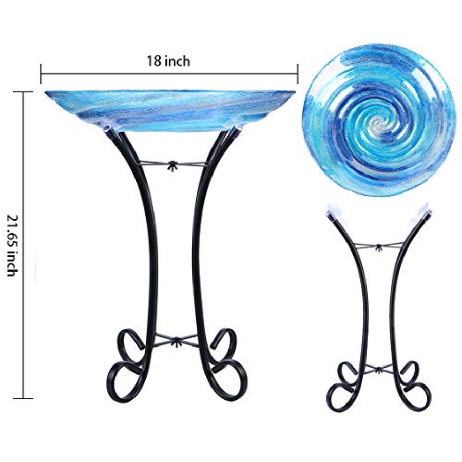 MUMTOP Outdoor Glass Birdbath  - Home Decor Outdoor 리뷰 및 가격