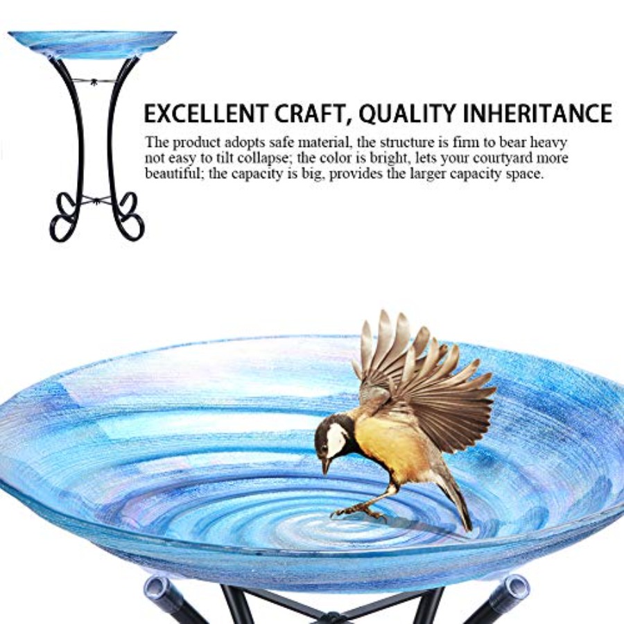 MUMTOP Outdoor Glass Birdbath  - Home Decor Outdoor 리뷰 및 가격