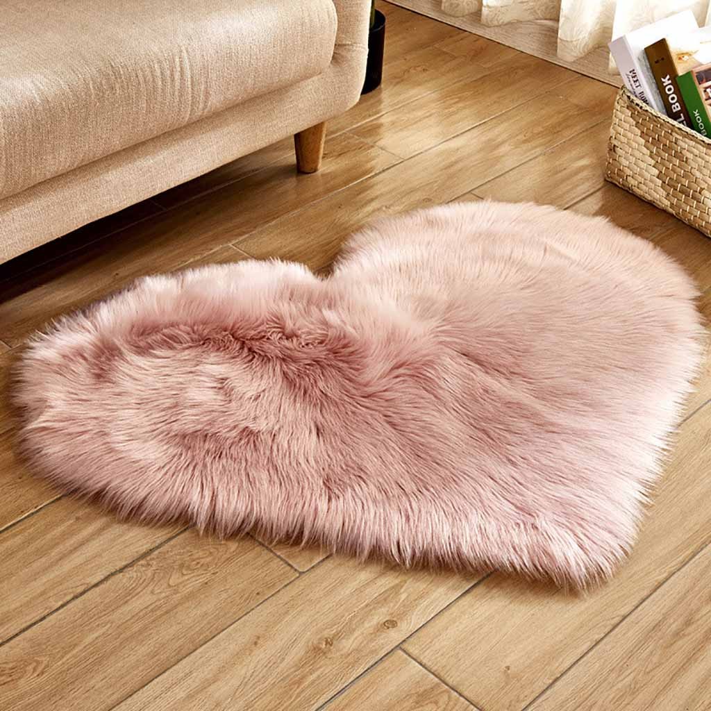 Heart Shaped Faux Fur Rug Bedr - Cowhide Rug Faux 리뷰 및 가격