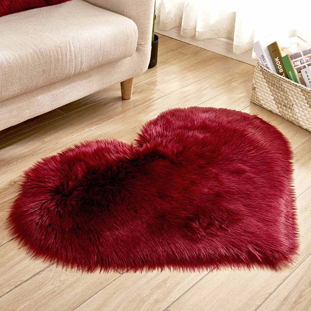 Heart Shaped Faux Fur Rug Bedr - Cowhide Rug Faux 리뷰 및 가격