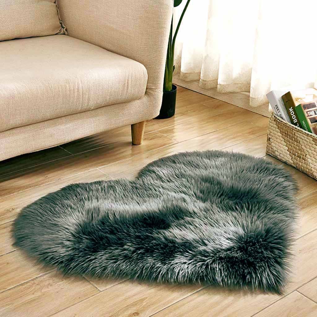 Heart Shaped Faux Fur Rug Bedr - Cowhide Rug Faux 리뷰 및 가격