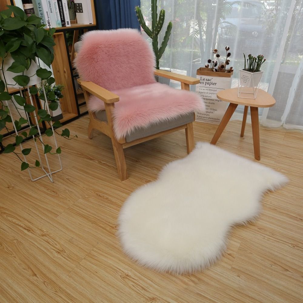 Imitation Wool Non Slip Fluffy - Cowhide Rug Faux 리뷰 및 가격