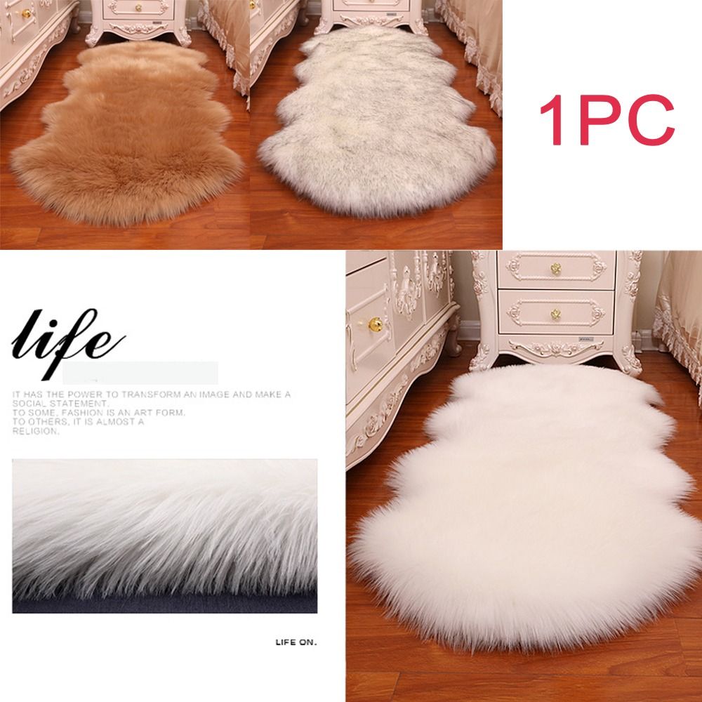 Imitation Wool Non Slip Fluffy - Cowhide Rug Faux 리뷰 및 가격