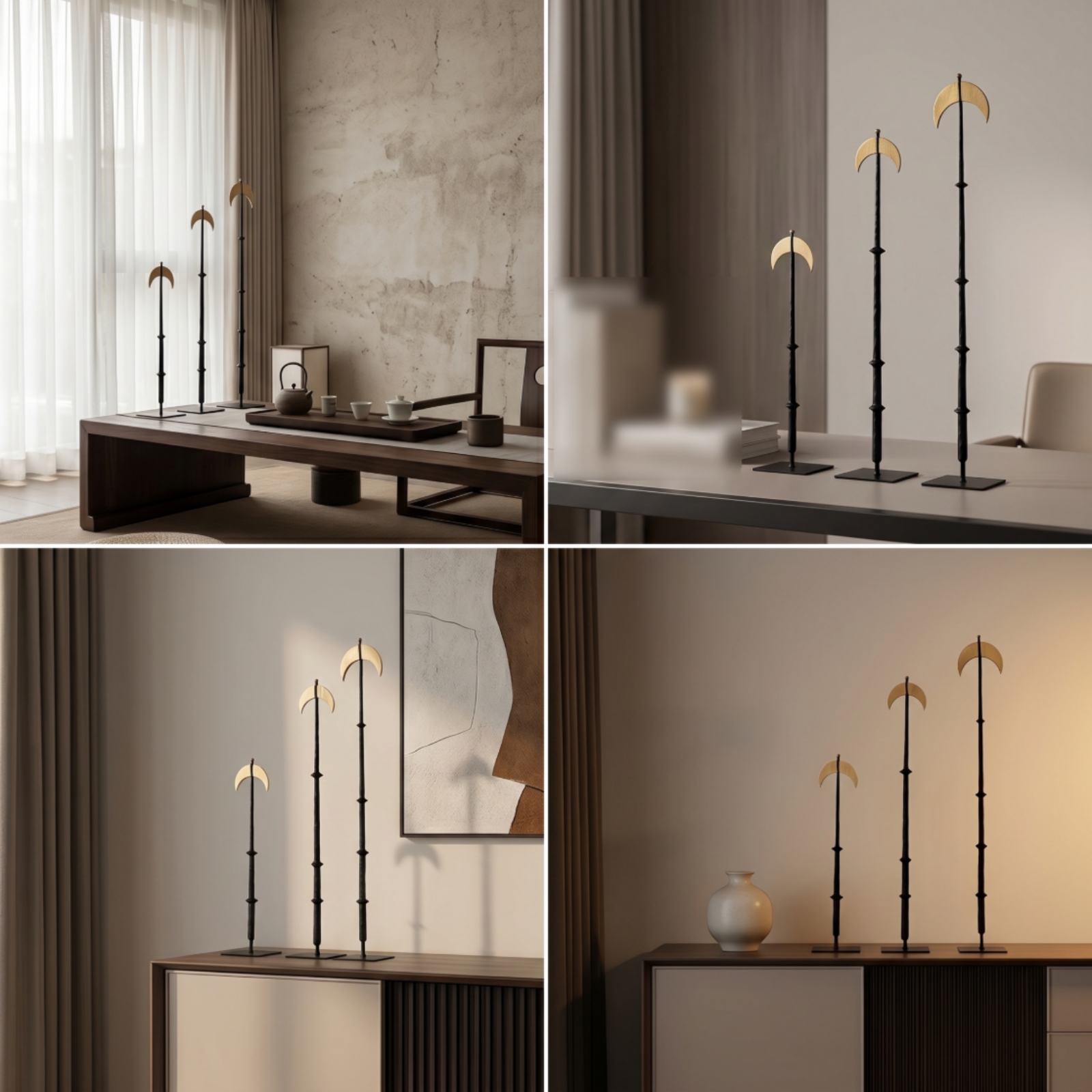 3 Pieces Crescent Moon Ornamen - Home Decor Gold 리뷰 및 가격