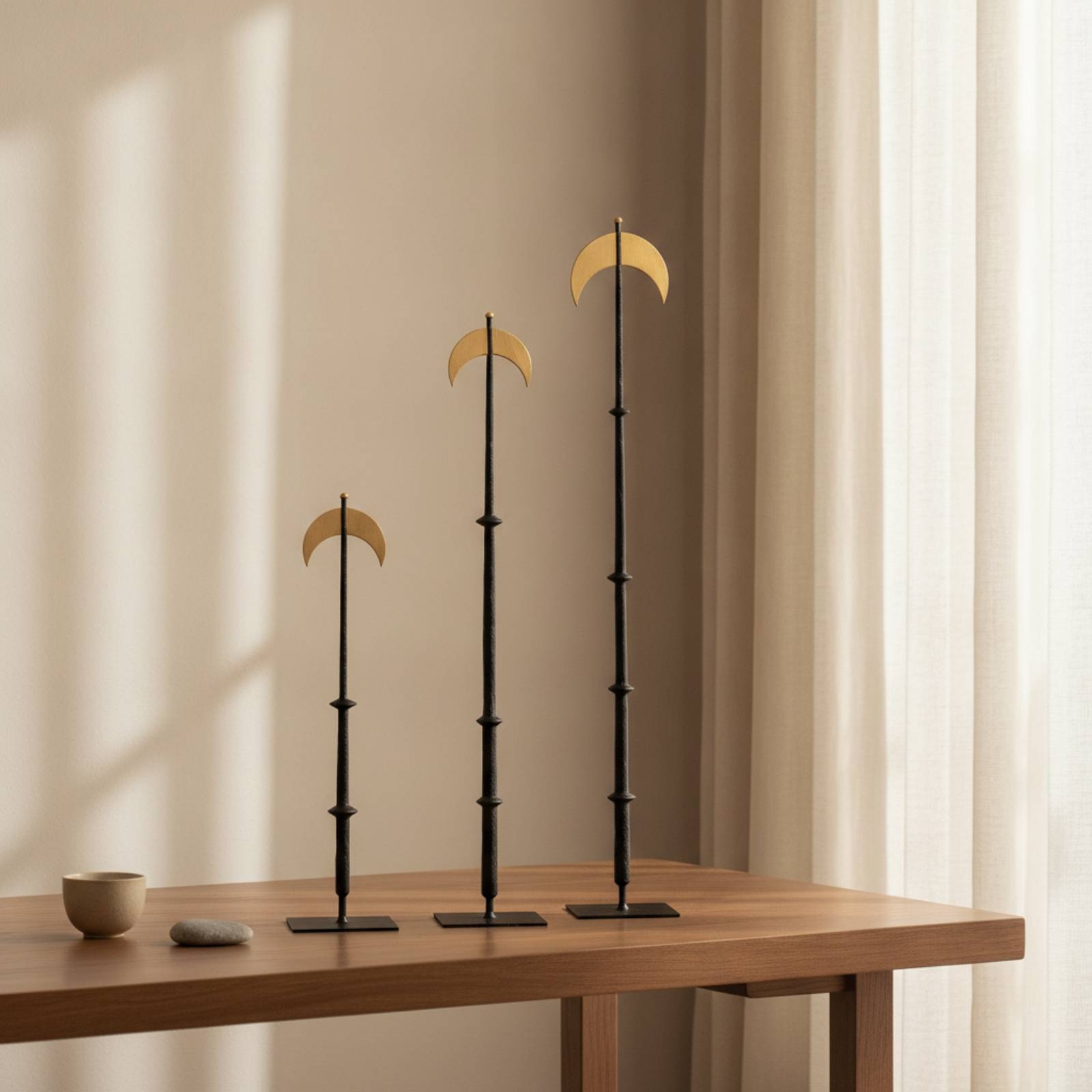 3 Pieces Crescent Moon Ornamen - Home Decor Gold 리뷰 및 가격