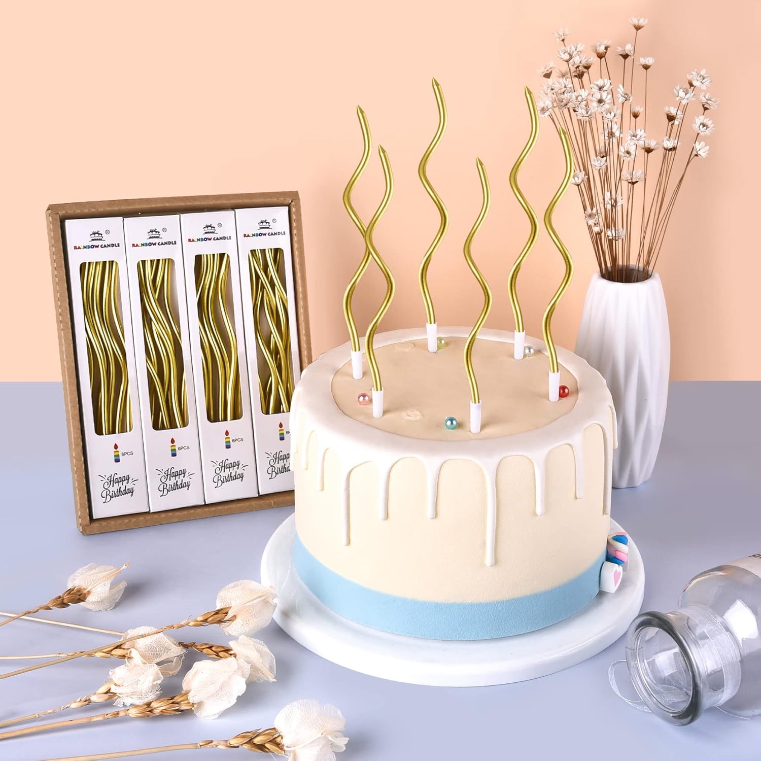 24-Count Gold Spiral Long Thin - Home Decor Gold 리뷰 및 가격