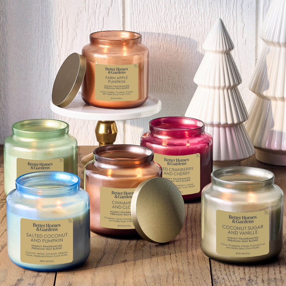 Orange Glass Jar Candle with G - Home Decor Gold 리뷰 및 가격
