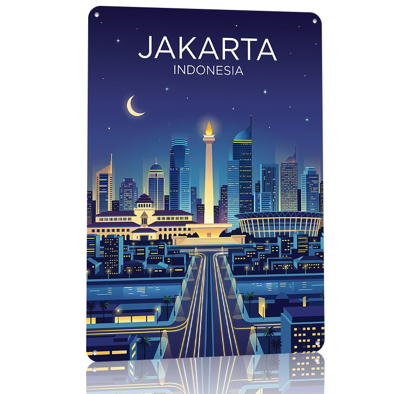 Jakarta Cityscape At Night Met - Home Decor Jakarta 리뷰 및 가격
