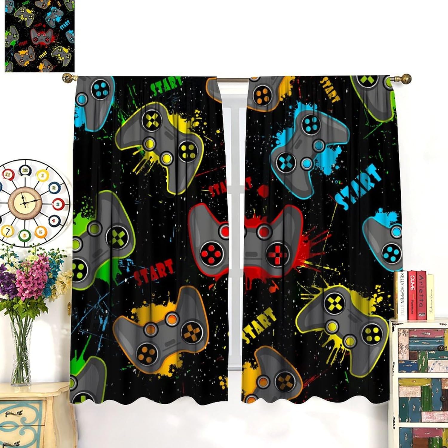 Kids Gaming Curtain for Bedroo - Home Decor Youtube Videos 리뷰 및 가격