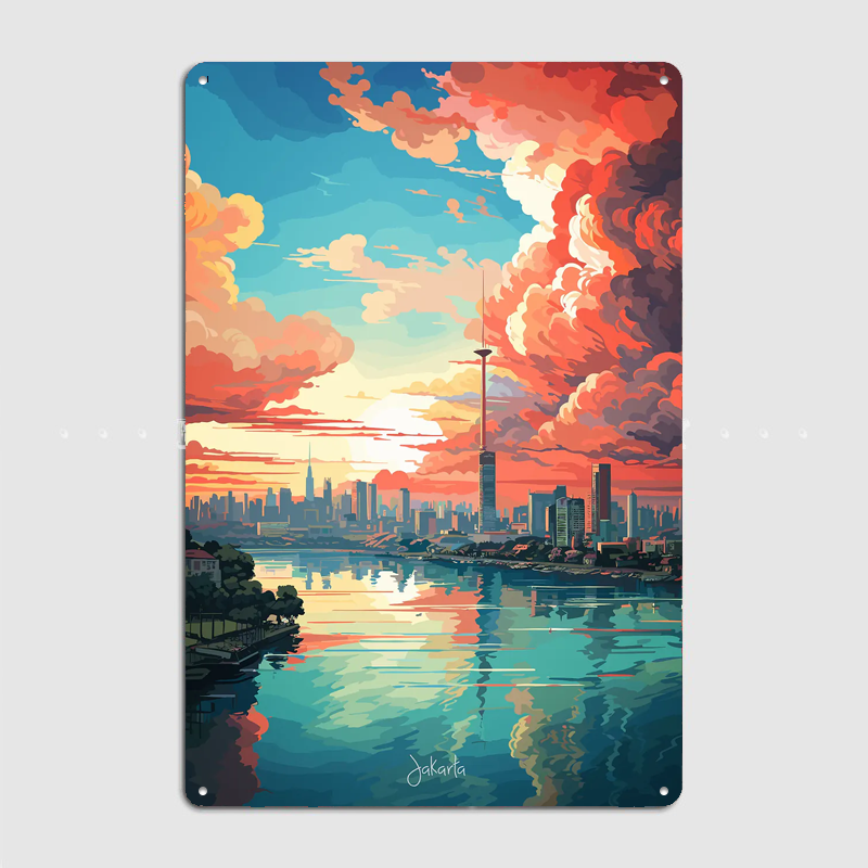 JAKARTA Oil Painting Travel Sc - Home Decor Jakarta 리뷰 및 가격
